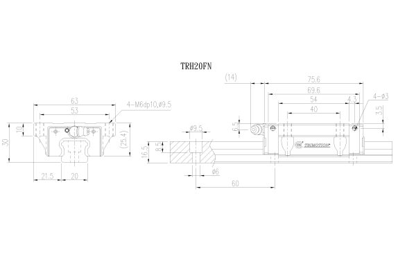 Con Trượt Vuông TRH20FN Chính Hãng TBIMOTION