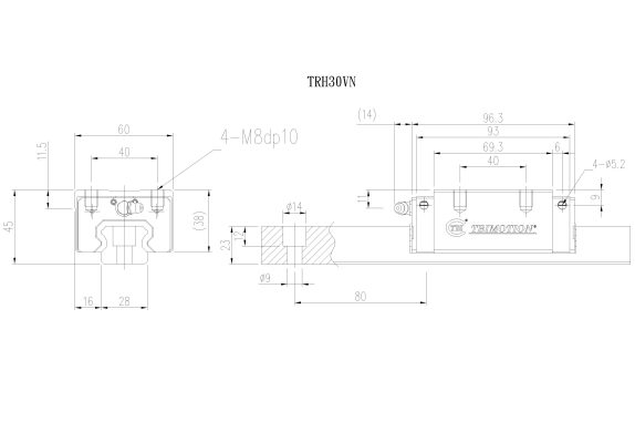 Con Trượt Vuông TRH30VN Chính Hãng TBIMOTION