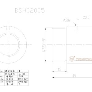 Đai Ốc Bi BSH02005-3 Chính Hãng TBI Motion