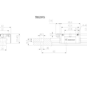 Con Trượt Vuông TRS20VS Chính Hãng TBIMOTION